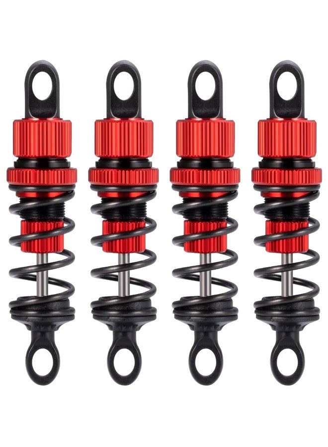 MORFUM Aluminum RC Front & Rear Oil Filled Shock Absorber 50mm/52mm Adjustable Damper Set Compatible with Tamiya M03 M04 M05 M06 1:10 On Road Car Upgrades Replace Parts (Red, 52mm) - Image 1